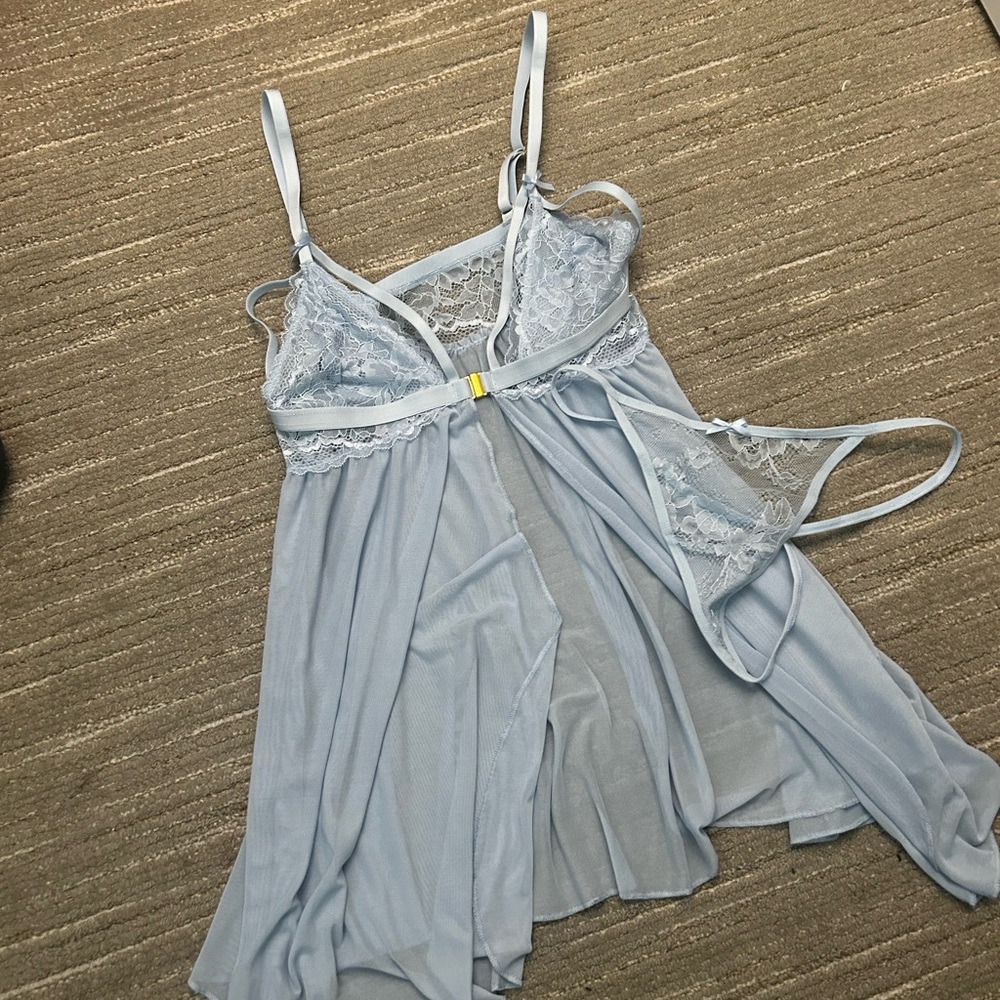 Baby blue lingerie